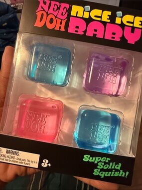 Nee Doh Ice Baby Super Solid Squish - Pink, Blue, Purple Set